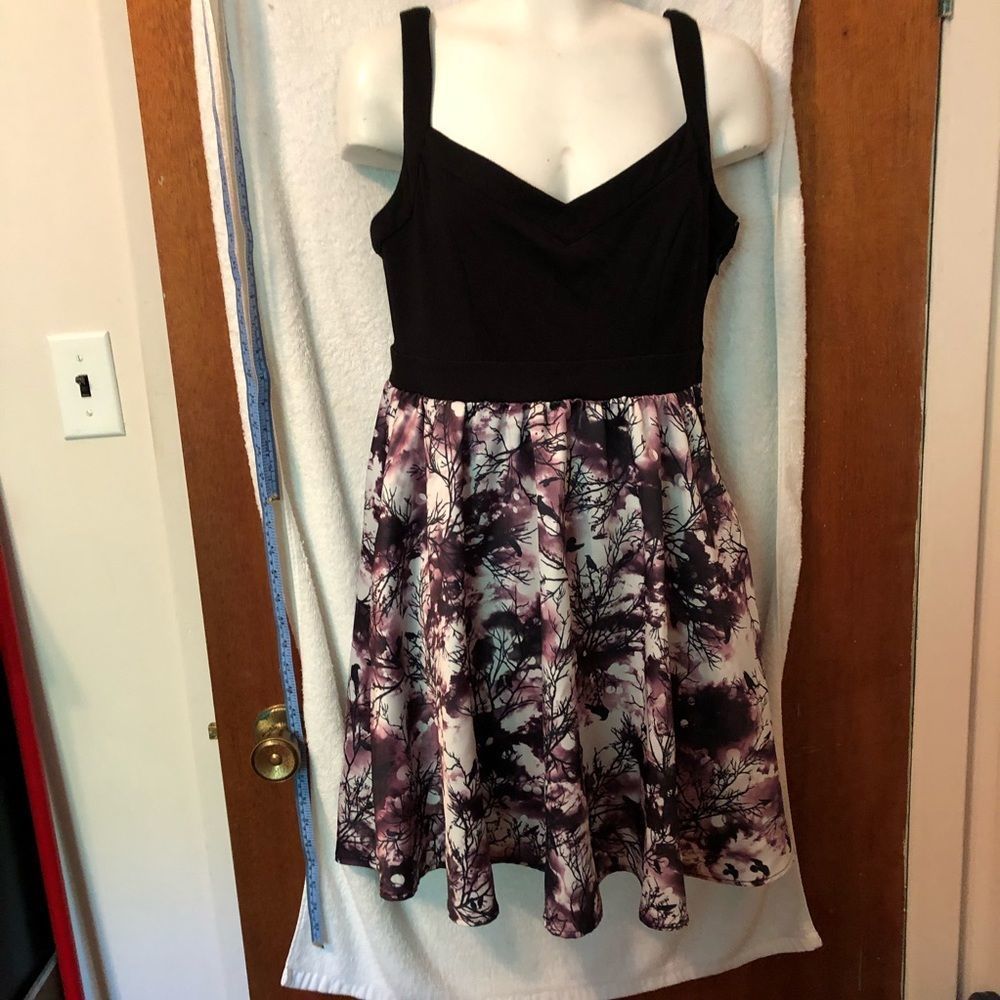 Hot topic dress black top patterned bottom s S